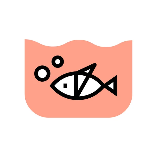 Рисунок Fish FlatOutline — стоковый вектор