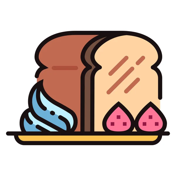 Honey toast LineColor illustration — Stock Vector