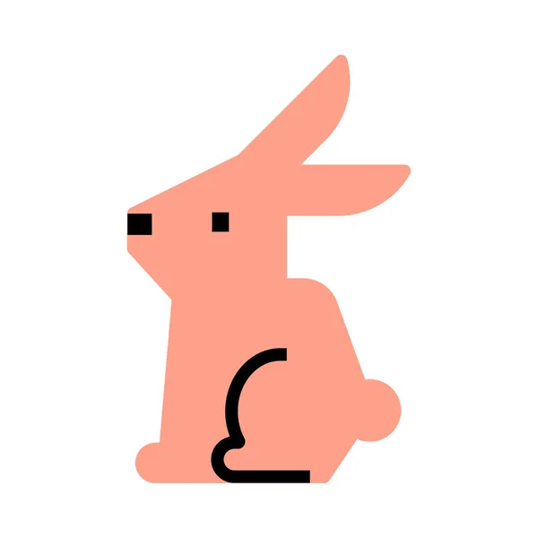 Rabbit FlatIllustration du contour — Image vectorielle