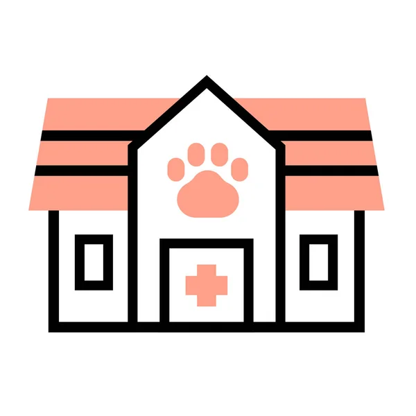 Mascotas hospital FlatOutline ilustración — Vector de stock