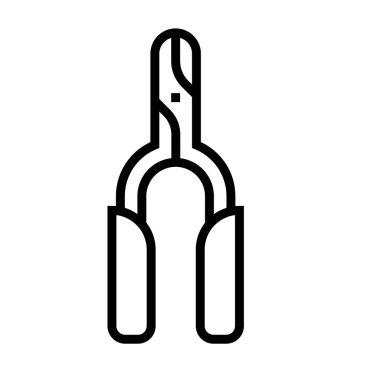 Tırnak kırpma makası hat illüstrasyon