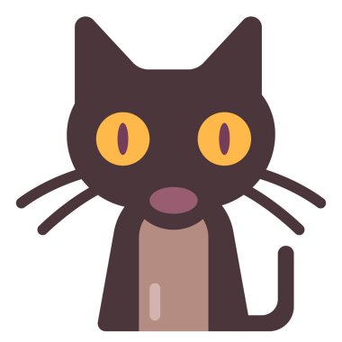 Kara kedi düz illüstrasyon