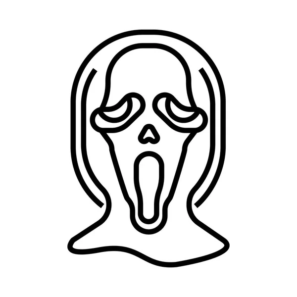 Ghost gezicht lijn illustratie — Stockvector