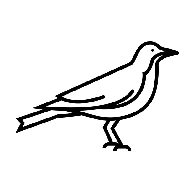 Ворона лінія ілюстрація — стоковий вектор