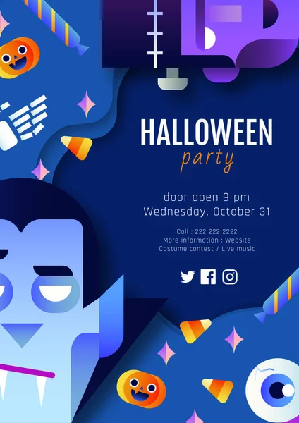 Halloween party affisch mall — Stock vektor