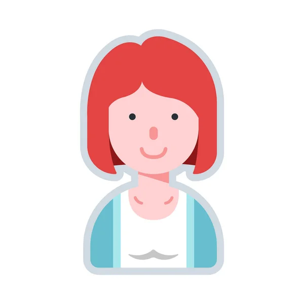 Avatar Frau kurze Haare flache Illustration — Stockfoto