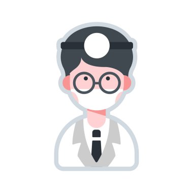 Avatar doktor düz illüstrasyon