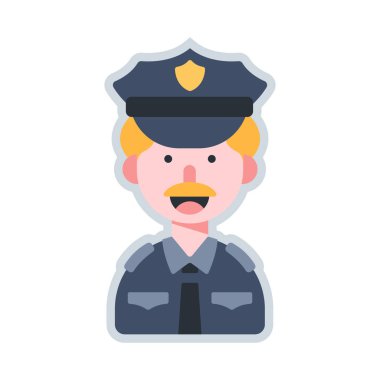 Avatar polis düz illüstrasyon