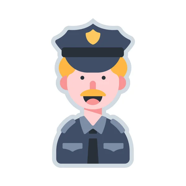 Avatar policial plana ilustração — Vetor de Stock