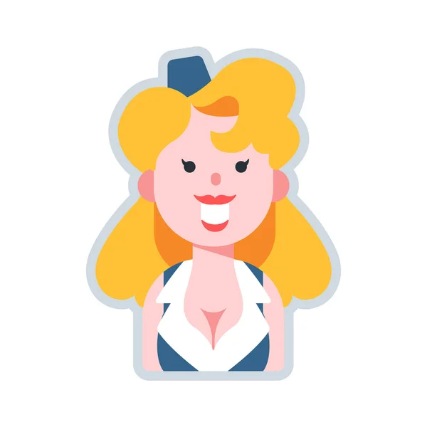 Illustration plate Avatar Sexy Air Hostess — Image vectorielle