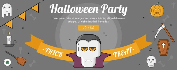 Halloween party banderoll mall — Stock vektor