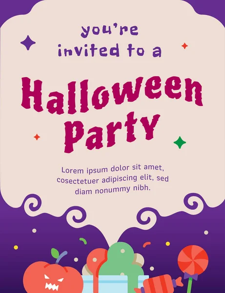 Halloween party invitation card template