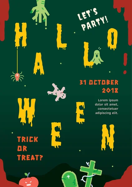 Halloween party affisch mall — Stock vektor