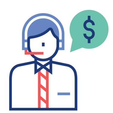 Mali müşavir Flatoutline illüstrasyon