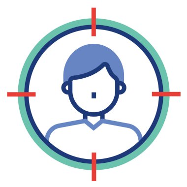 Tüketici hedef Flatoutline illüstrasyon