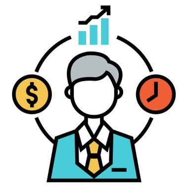 Fon Yöneticisi Flatoutline illüstrasyon