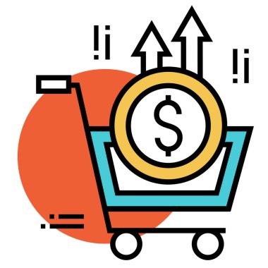 Döviz Alım Flatoutline illüstrasyon satın alma