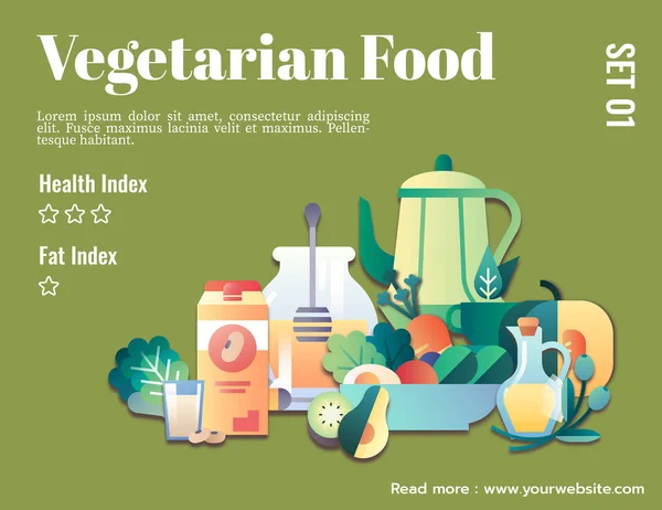 Vegetarische maaltijden grafische sjabloon mockup — Stockfoto