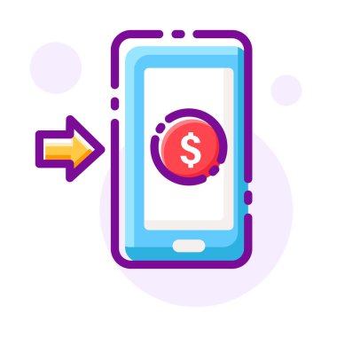 Online ödeme Linecolor illüstrasyon