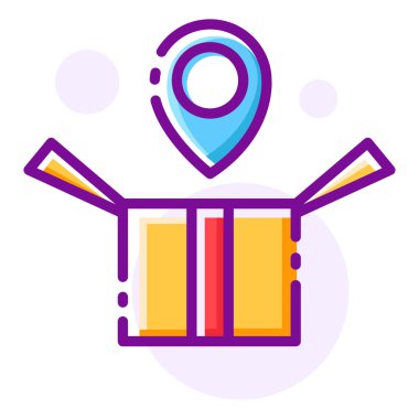 Hediye konumu Linecolor illüstrasyon