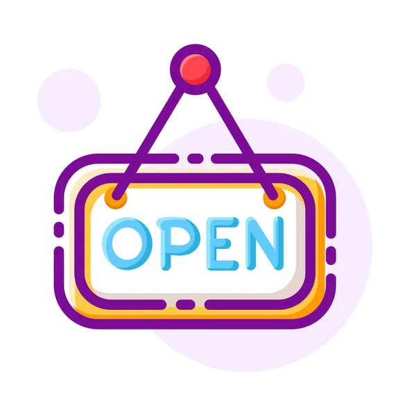 Open shop LineColor ilustração — Vetor de Stock