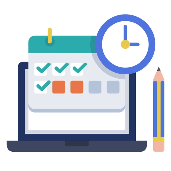 Zamanlama sınıfı düz illüstrasyon