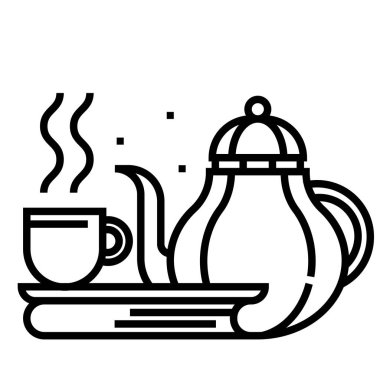 Çay zaman hat illüstrasyon