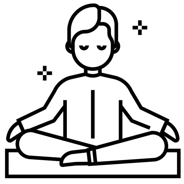 Meditation Line illustration — Stock Vector