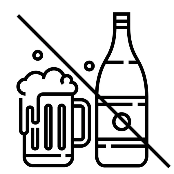 Nie alkohol ilustracja linia — Wektor stockowy