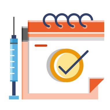 Yıllık aşı düz illüstrasyon