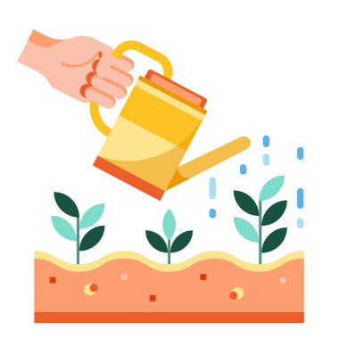 Bahçe düz illüstrasyon