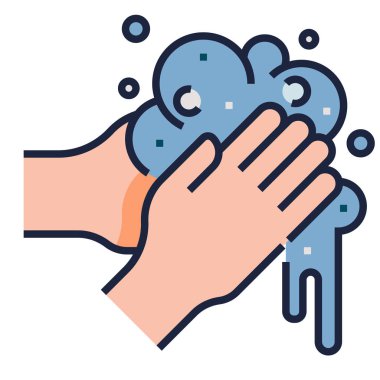 El yıkama LineColor illüstrasyon