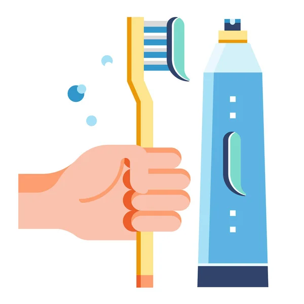 Brosse dents illustration plate — Image vectorielle