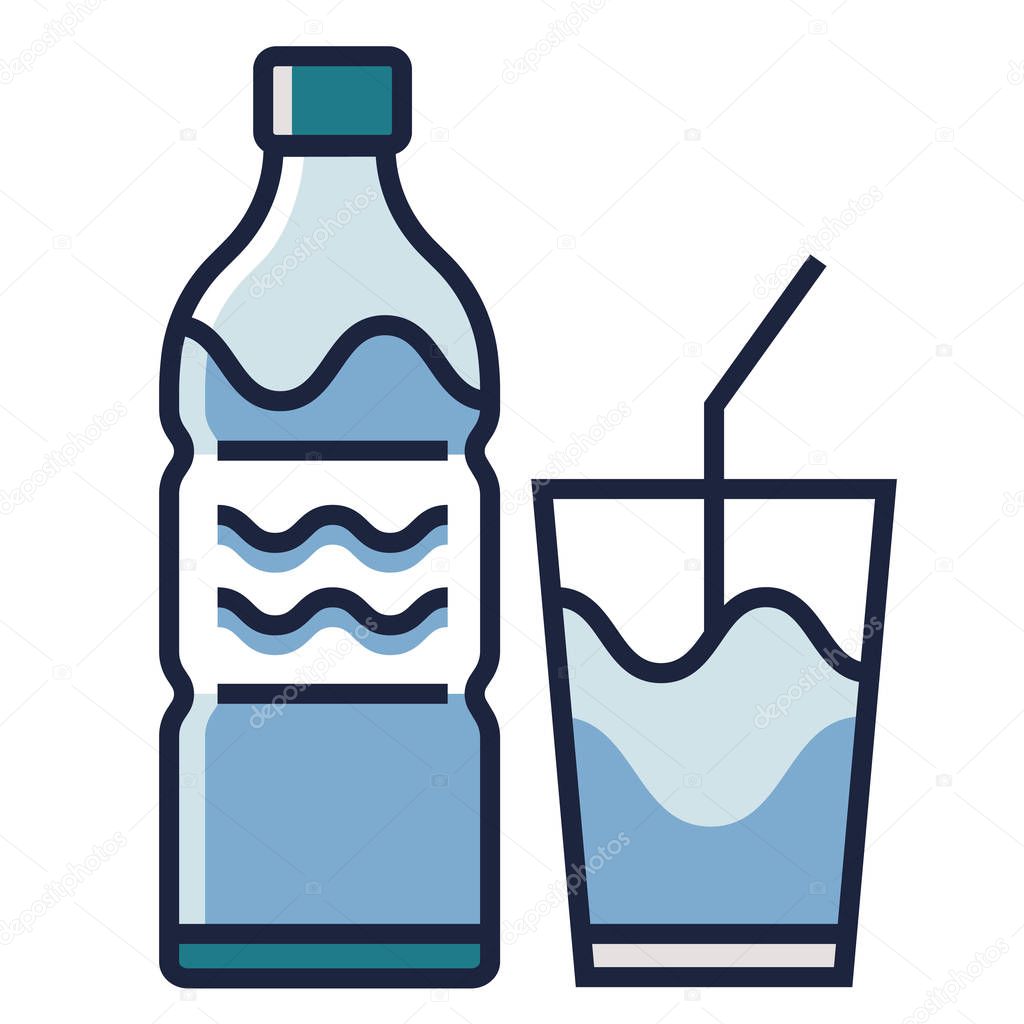 Drinking water LineColor illustration