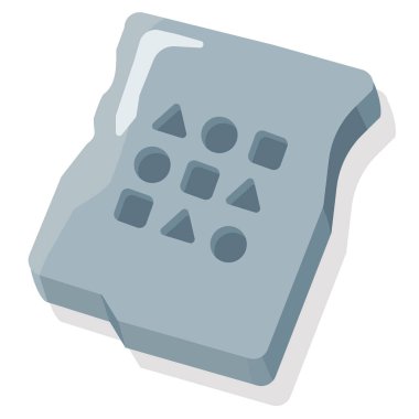 Düz illüstrasyon taş tablet