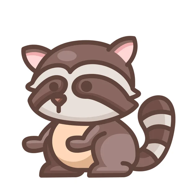 Raccoon LineColor ilustração — Vetor de Stock