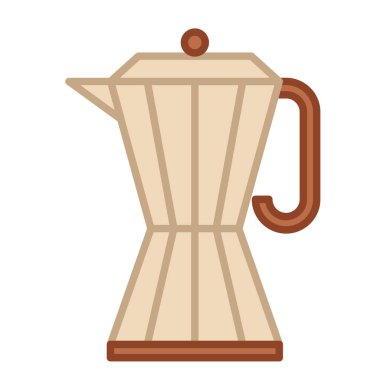 Moka pot vektör çizim çizgi renk tasarımı
