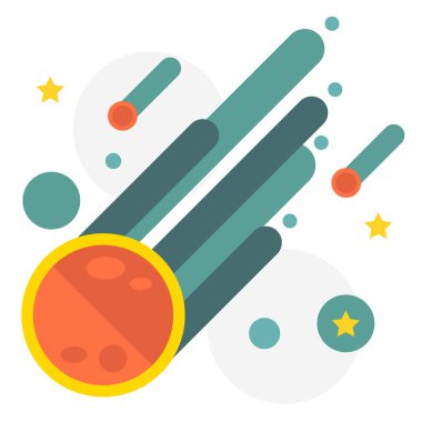 Göktaşı düz illüstrasyon