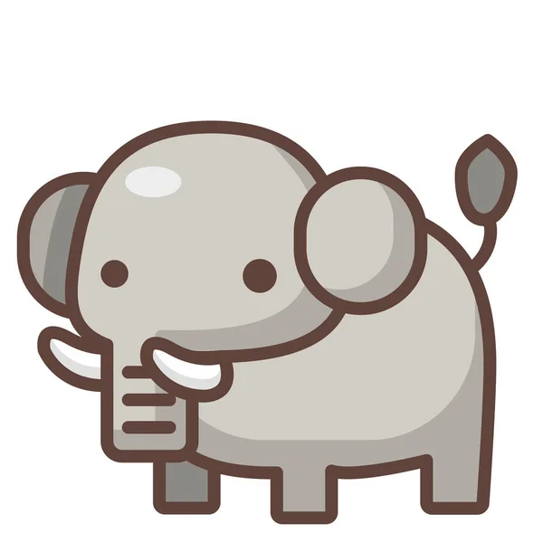 Illustration Elephant LineColor — Image vectorielle
