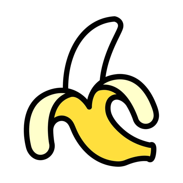Ilustrasi Peel Banana LineColor - Stok Vektor