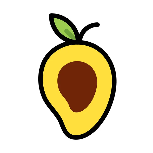 Mitad mango LineColor ilustración — Vector de stock
