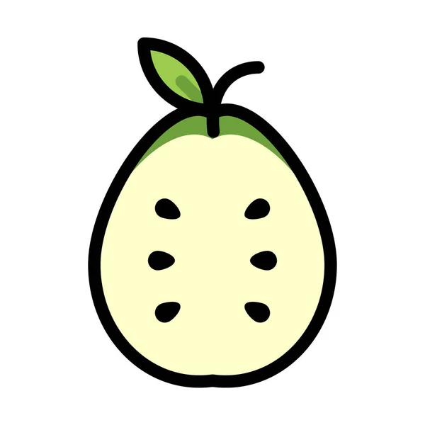 Halve guava Linecolor illustratie — Stockvector