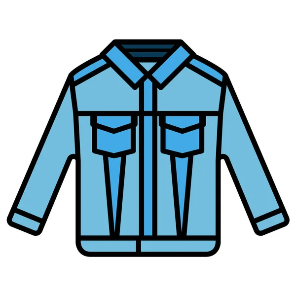 Jean jacket LineColor ilustração —  Vetores de Stock