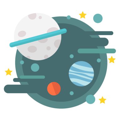 Gezegen düz illüstrasyon