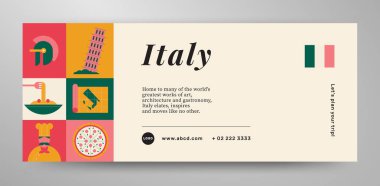 İtalya seyahat afiş düzeni
