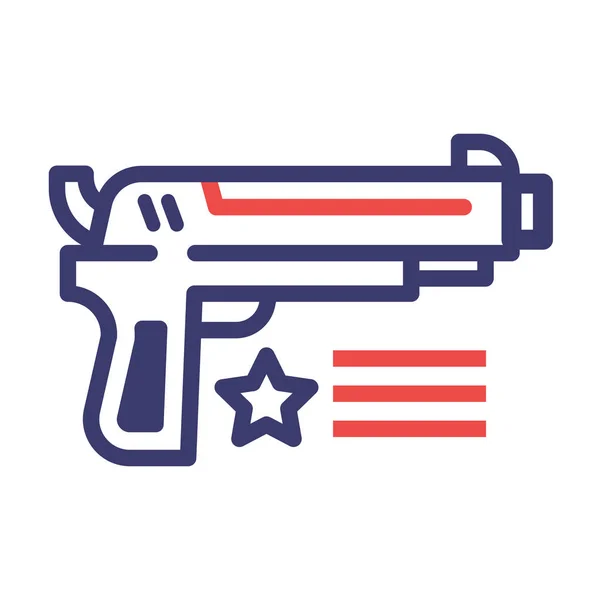 Pistola fora da lei FlatOutline ilustração — Vetor de Stock