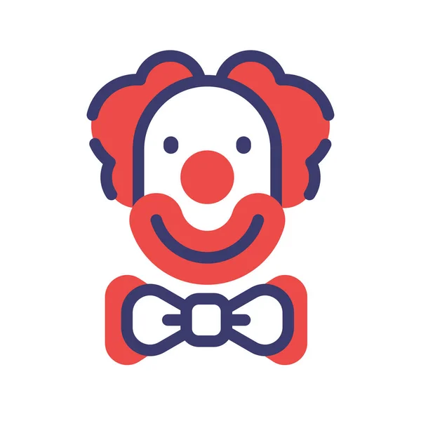 Clown FlatOutline illustration — Stock Vector