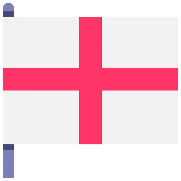 Bandera de Inglaterra ilustración plana — Vector de stock