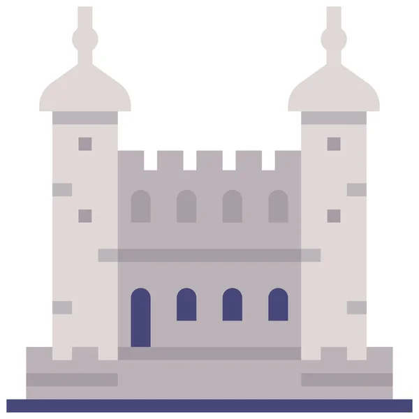 Torre de Londres ilustração plana —  Vetores de Stock
