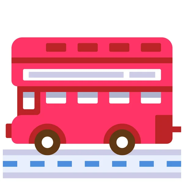 London bus vlakke afbeelding — Stockvector
